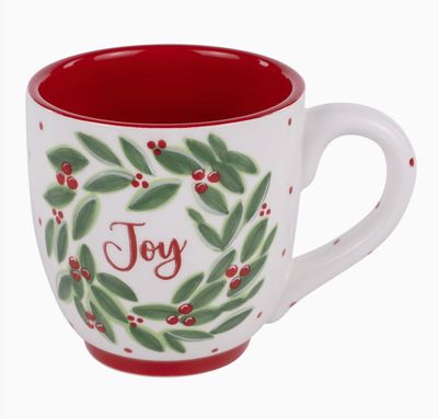 Holly Wreath Merry Christmas Mug
