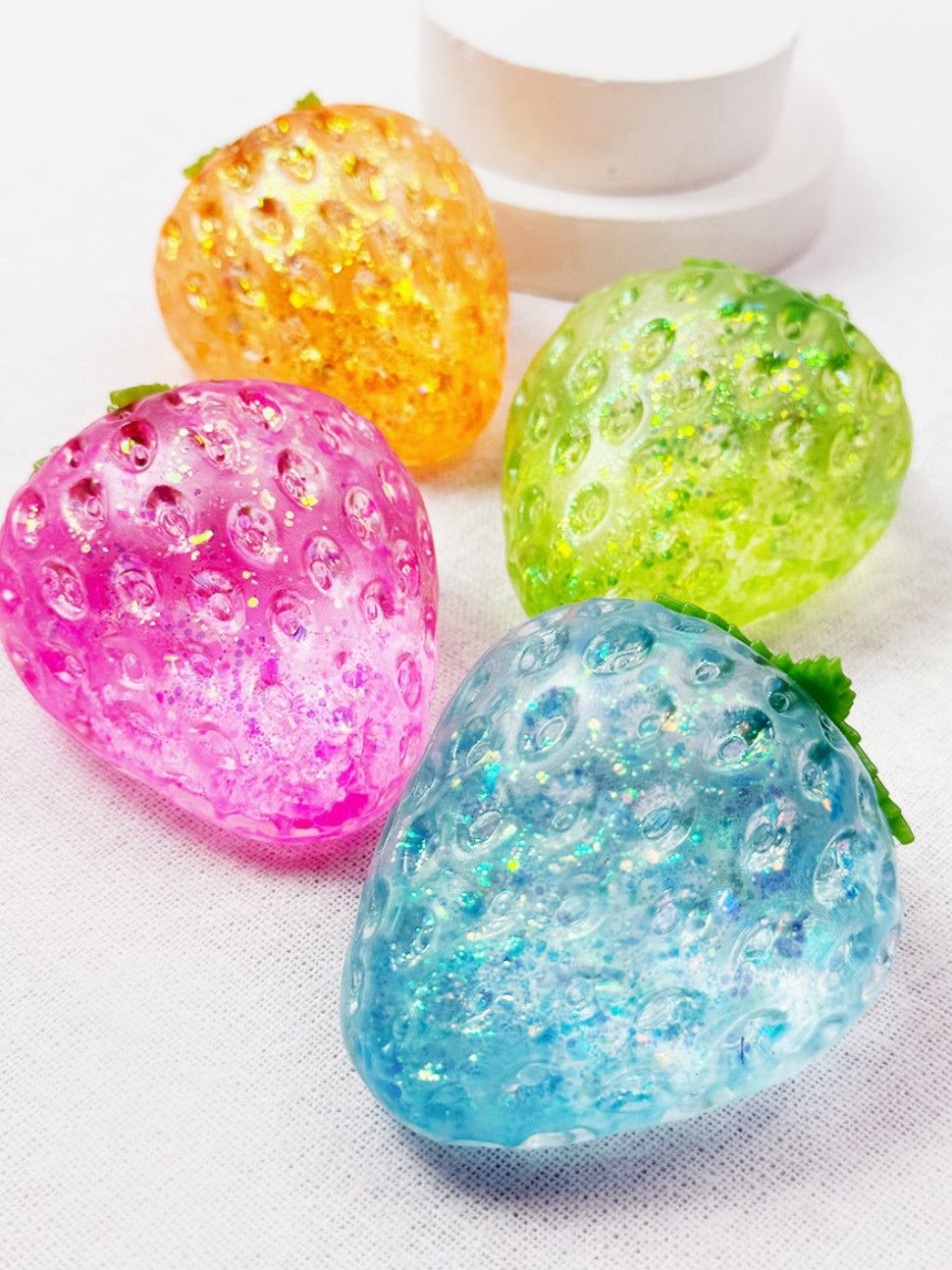 Strawberry Glittery Squishy | Green