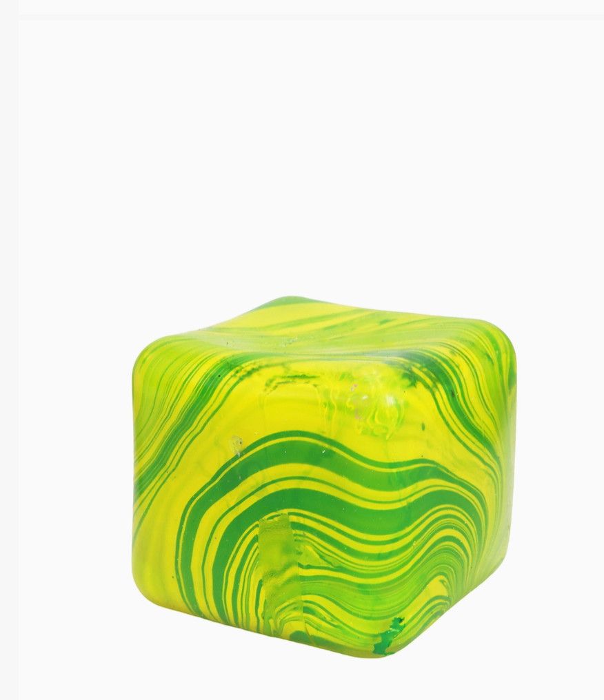 Marbled Cube Squishy | Green/Yellow
