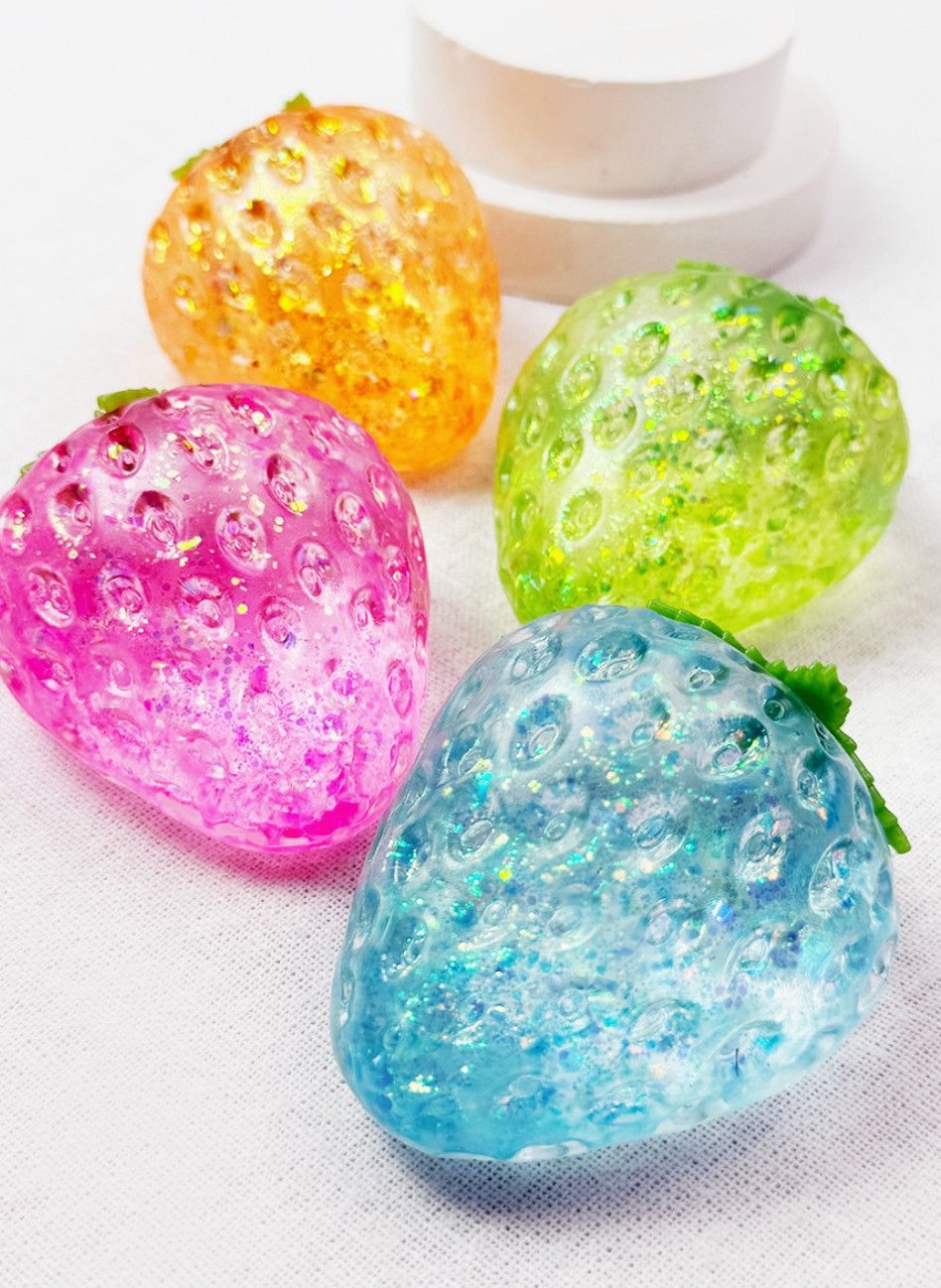 Strawberry Glittery Squishy | Orange