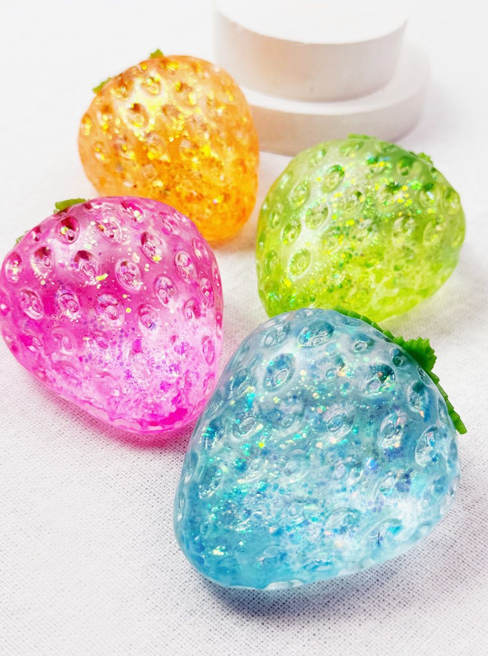 Strawberry Glittery Squishy | Blue