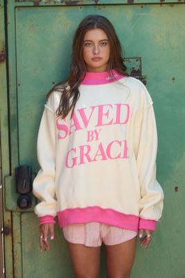 Saved By Grace Mock Neck Sweatshirt