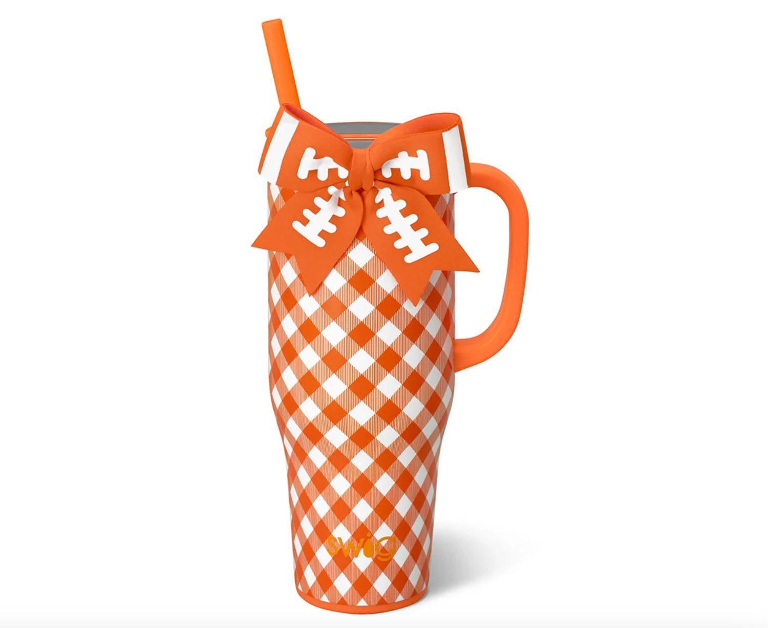 Swig Gameday Gingham Orange Collection, Size: 40oz Mega Mug