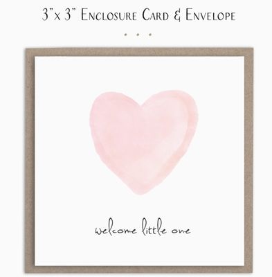 Enclosure Card | Welcome Little One Pink Heart