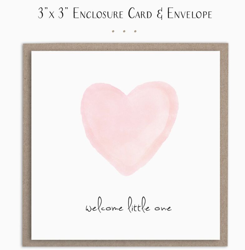 Enclosure Card | Welcome Little One Pink Heart