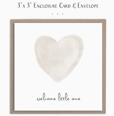 Enclosure Card | Welcome Little One Neutral Heart