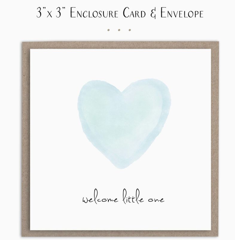 Enclosure Card | Welcome Little One Blue Heart