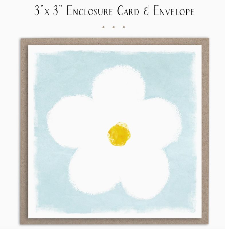 Enclosure Card | Whimsical White Flower