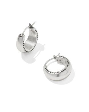 The Gabriella Set Huggie Earrings in Vintage Silver