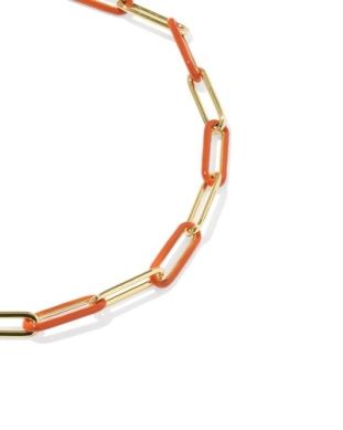 The Courtney Enamel Link Bracelet in Gold Orange