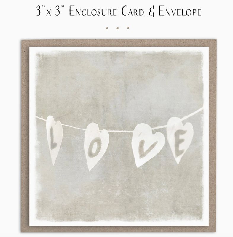 Enclosure Card | Love Hearts on String