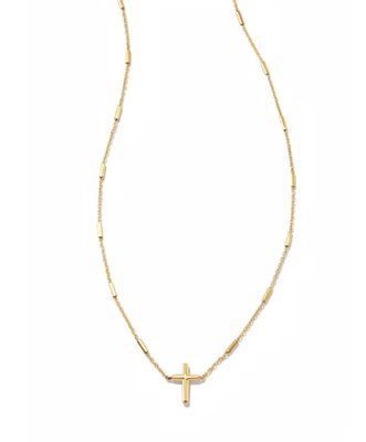 Delicate Cross Pendant Necklace in 14K Gold