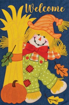 Garden Flag | Applique Scarecrow Corn Stalks