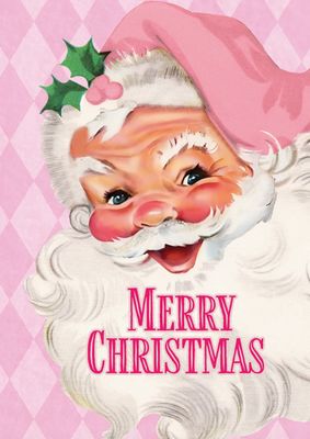 Garden Flag | Pink Santa