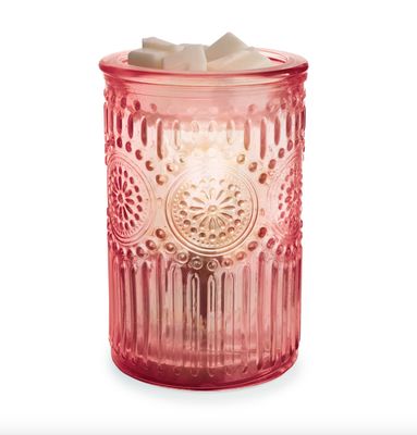 Vintage Bulb Illumination Fragrance Warmer Pink Parisian Glass