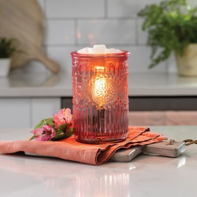 Vintage Bulb Illumination Fragrance Warmer Pink Parisian Glass