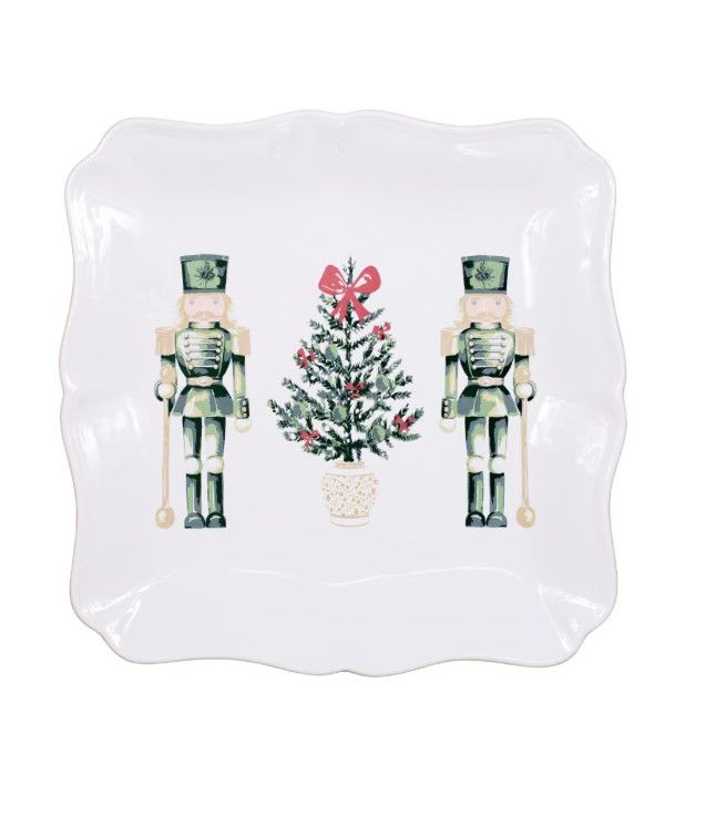 Watercolor Nutcracker Square Platter