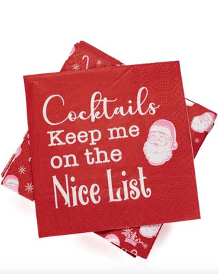 On the Nice List Cocktail Napkin