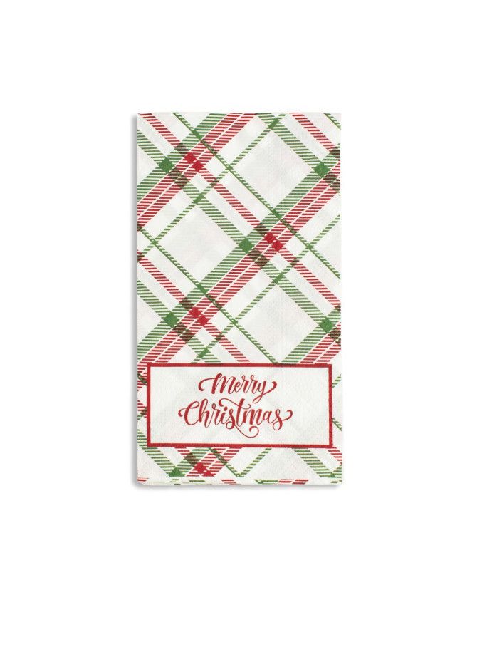 Merry Christmas Layton Plaid Guest Napkins
