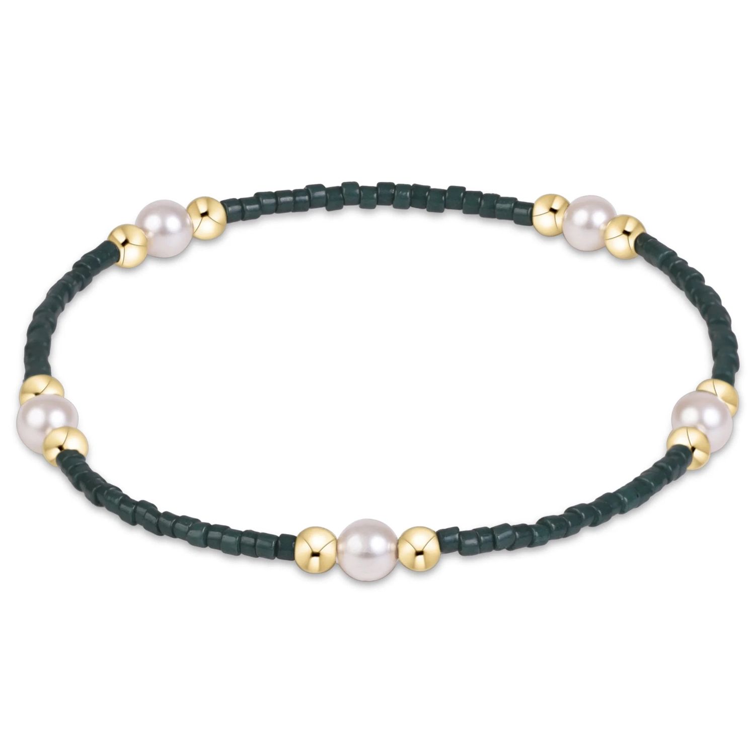 Gameday Hope Purpose Pearl Bracelet Dark Green