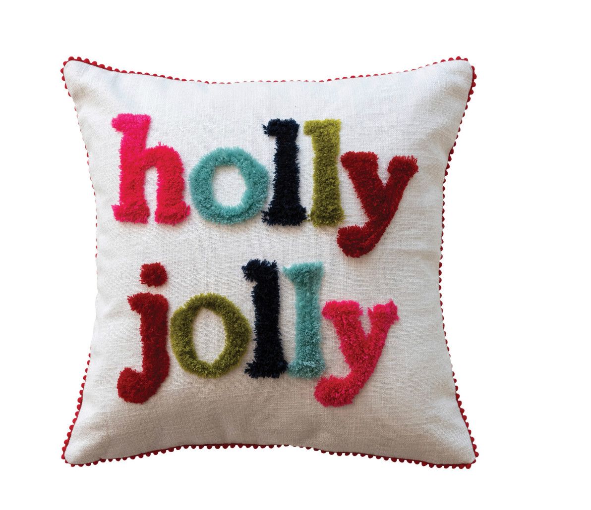 Holly Jolly Cotton Slub Pillow