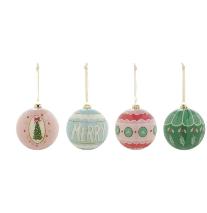 Decoupage Ball Ornament | Blue Merry