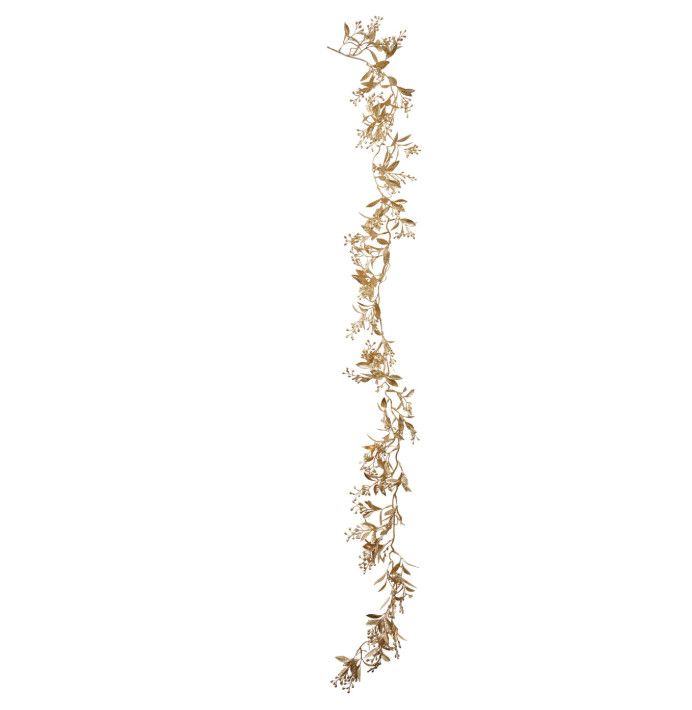 Antique Gold Faux Berries &amp; Leaves Garland