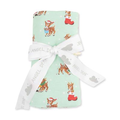 Angel Dear Vintage Reindeer/Santa Swaddle Blanket