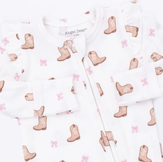 Angel Dear Cowgirl Boots Ruffled Footie