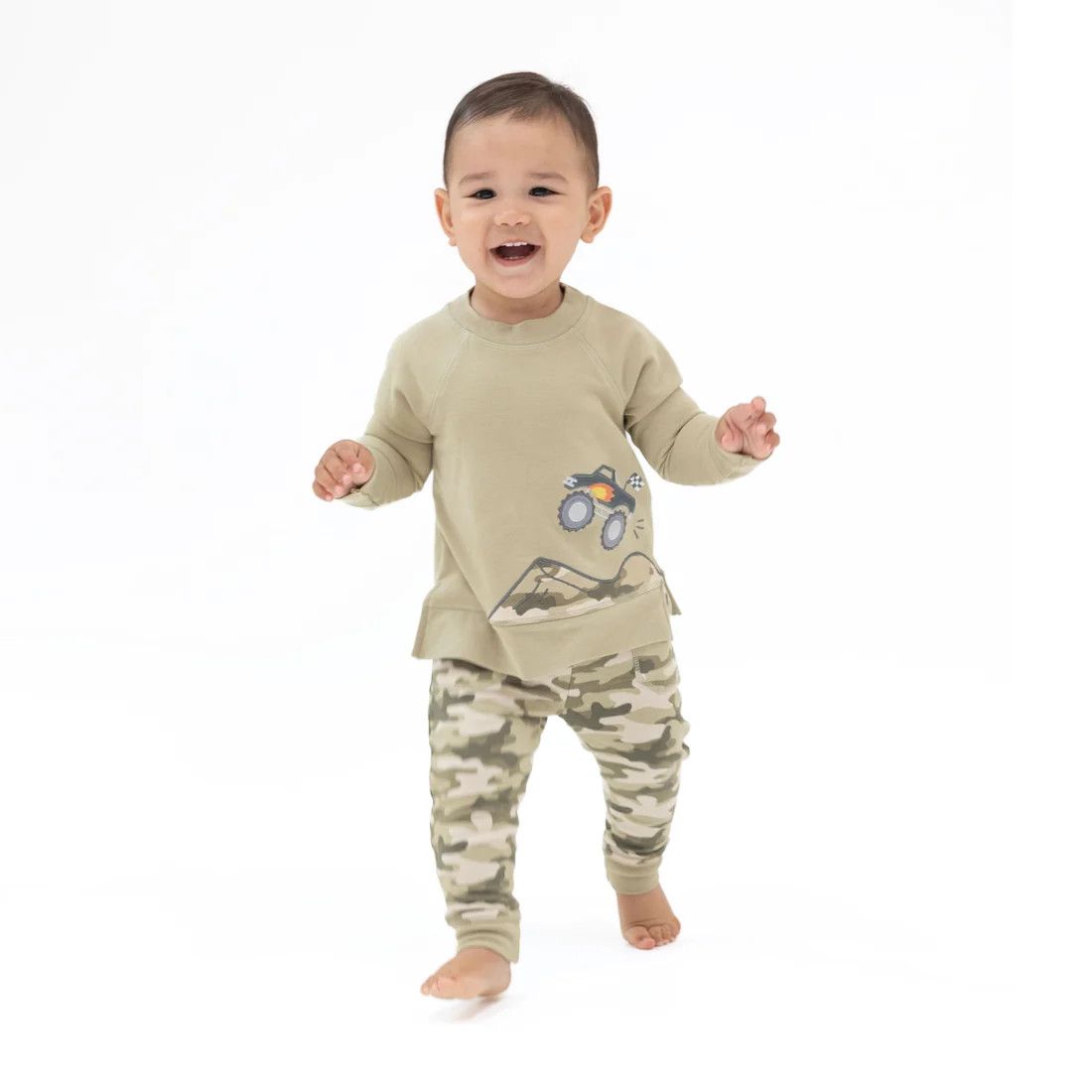 Angel Dear  Camo Truck Sweatshirt, Size: 12-18 mo