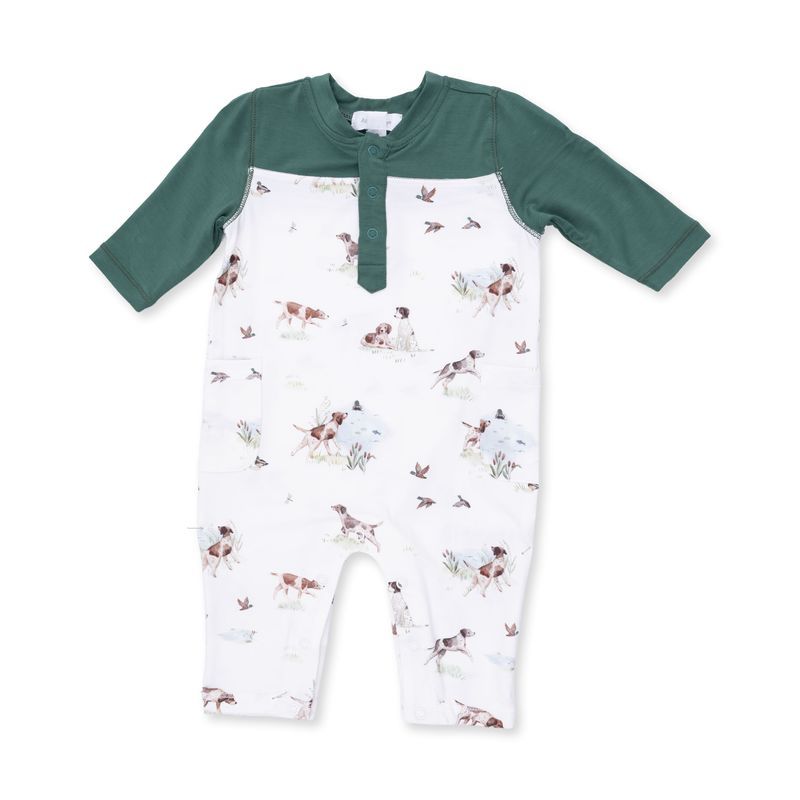 Angel Dear Pointed Pups &amp; Ducks Romper, Size: 12-18 mo