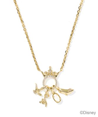 Disney Princess Charm Pendant in Gold White Mix