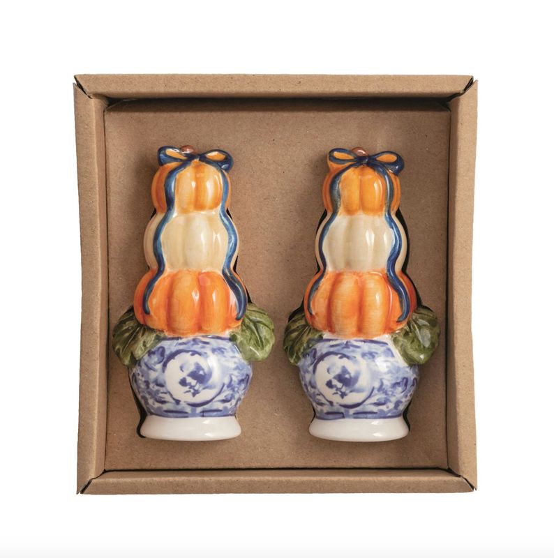Pumpkin Topiary Salt &amp; Pepper Set