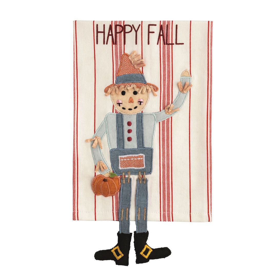 Scarecrow Dangle Leg Tea Towel