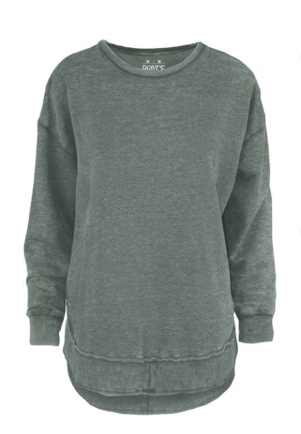 Royce Melange Poncho Hi Low Sweatshirt, Color: Hunter Green, Size: S
