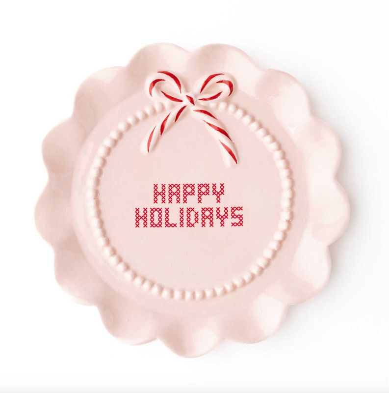 Happy Holidays Dessert Plate