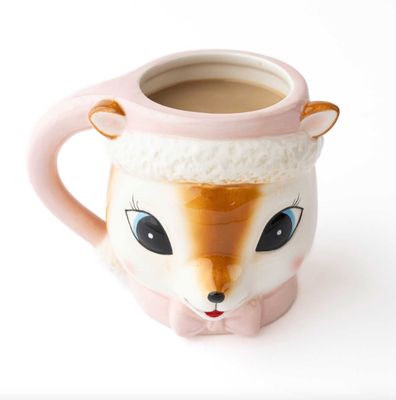 Pink Reindeer Face Coffee Mug