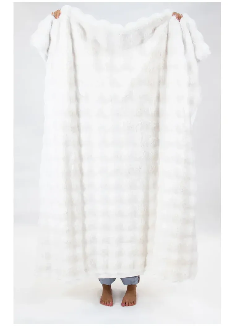 Faux Fur Throw Blanket | Cream