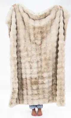 Faux Fur Throw Blanket |  Tan