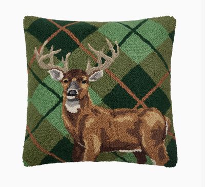 Deer Plaid Hook Pillow