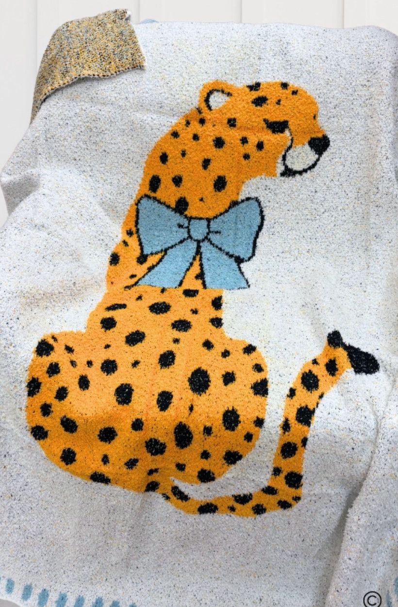 Stay Wild Blue Cheetah Blanket