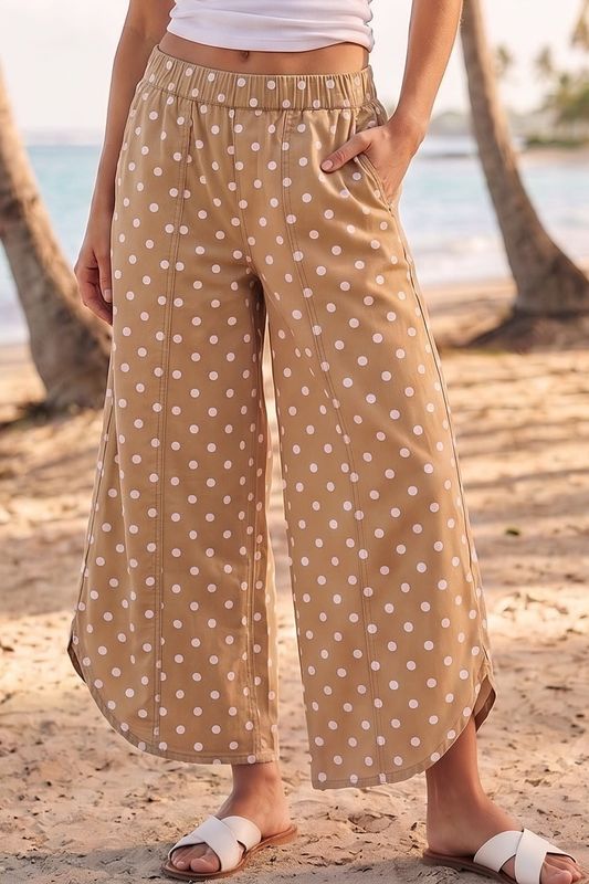 *PREORDER* The Carter Camel Dot Tulip Pants