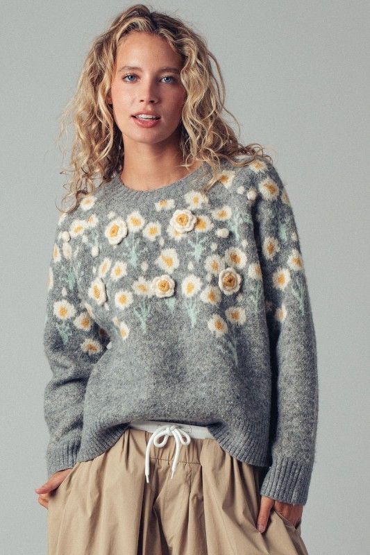 The Felix Floral Knit Sweater, Size: S/M