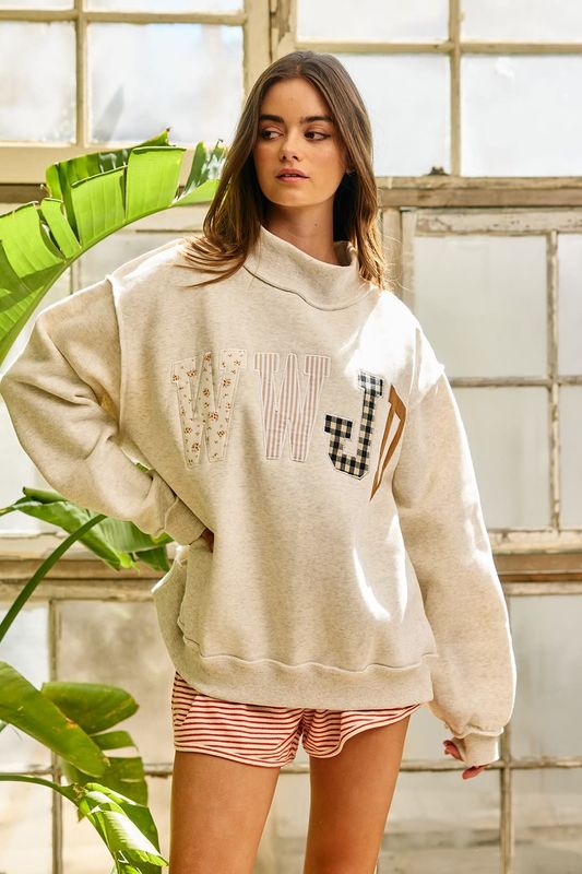 The WWJD Mock Neck Oversized Sweatshirt