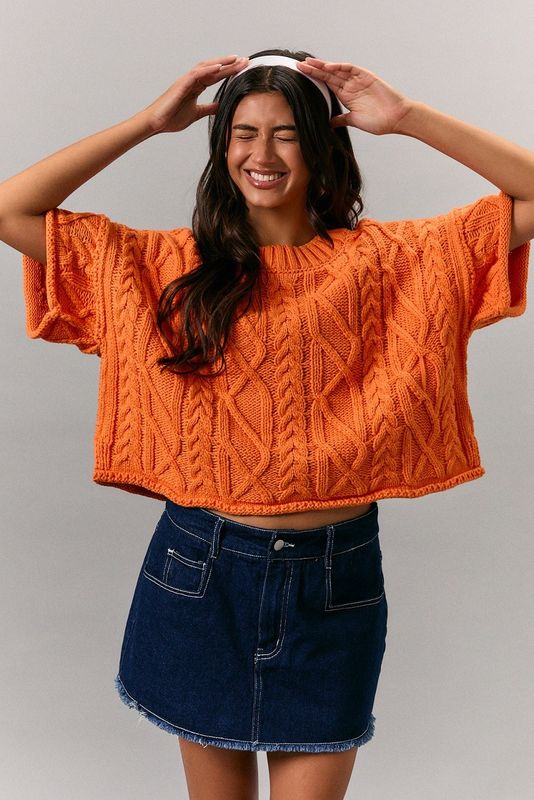 The Cameron Cable Knit Crew Neck Sweater