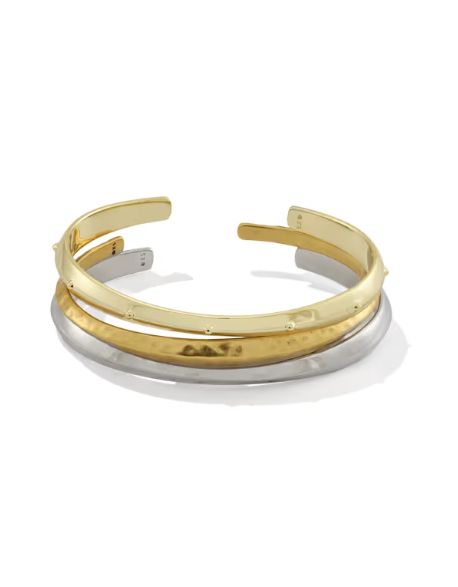 The Oakland Set of 3 Cuff Bracelet Mixed Metal