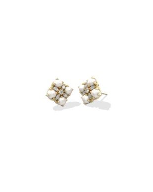 The Dira Pearl Stud Earrings in Gold