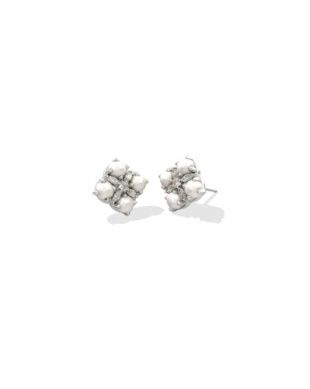 The Dira Pearl Stud Earrings in Silver