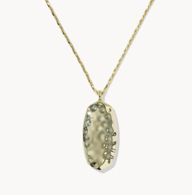 The Danielle Long Pendant in Gold Green Malachite