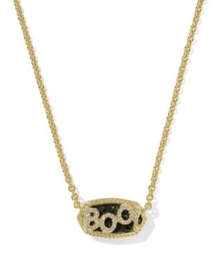 The Elisa Boo Necklace in Gold Black Granite